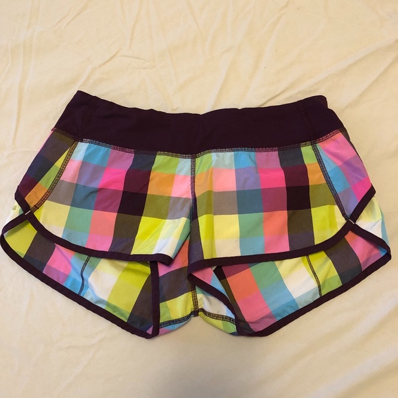 Plaid Lululemon Run Speed Short